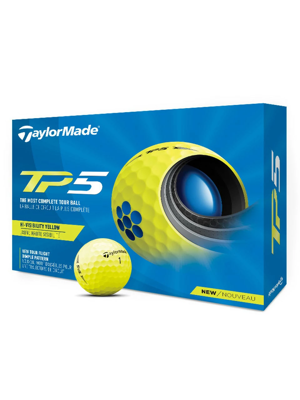 TaylorMade TP5 Golf Balls - 1 Dozen Yellow 1 TaylorMade TP5 Golf Balls - 1 Dozen Yellow