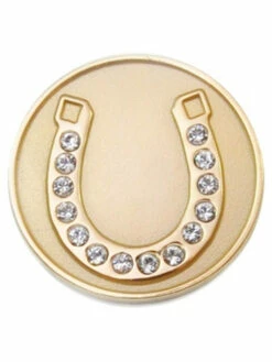 Navika Swarovski Crystal Horseshoe Gold Marker
