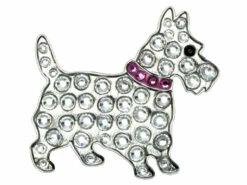 Navika Swarovski Crystal Scottie Pink Marker